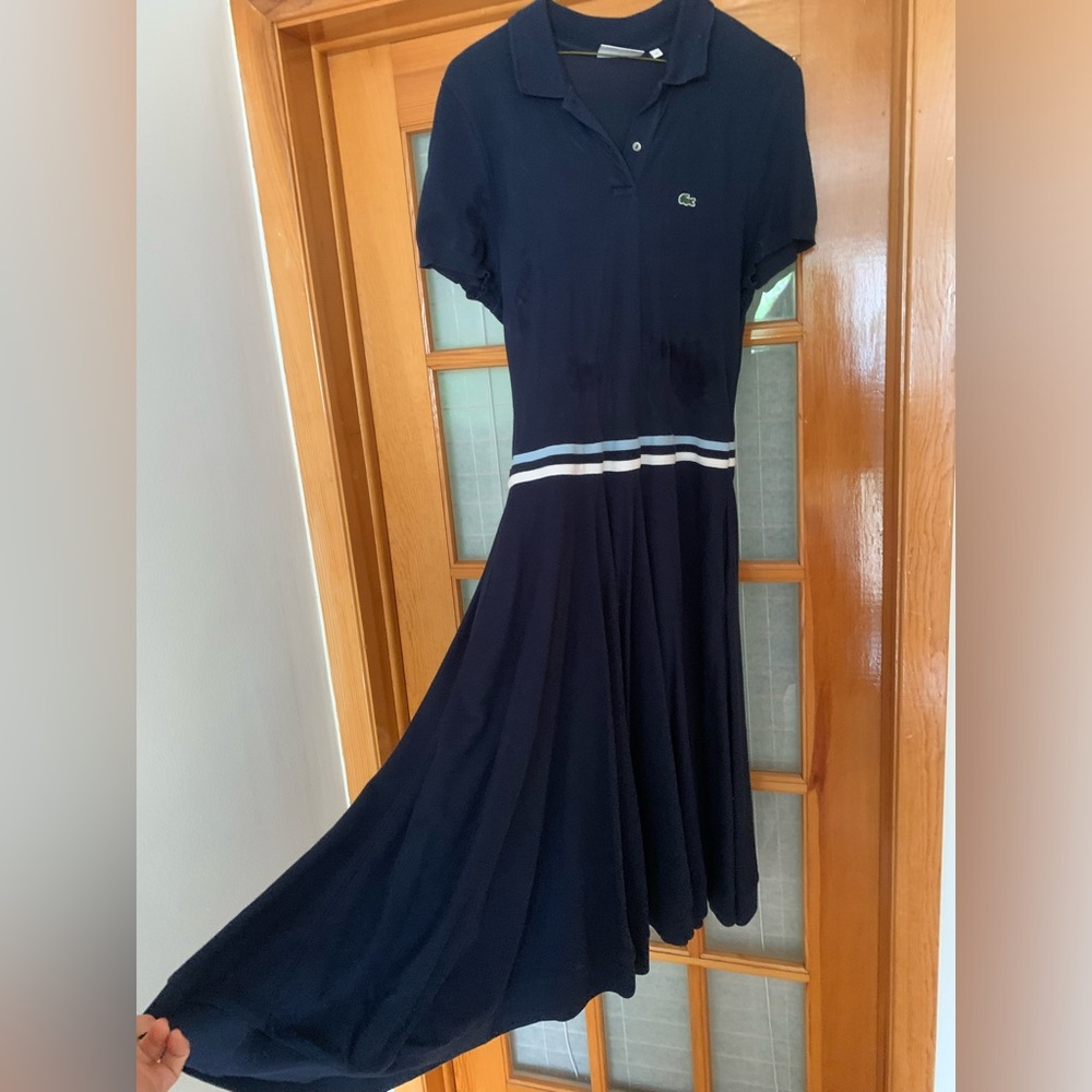 Lacoste navy golf dress size L . Cotton